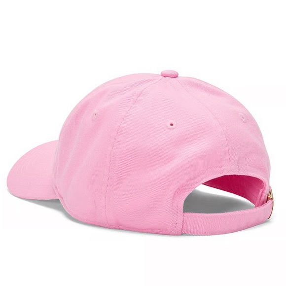 SOLD OUT PINK X LOVESHACKFANCY Pink and Gold Embroidered Baseball Cap - Picture 3 of 3